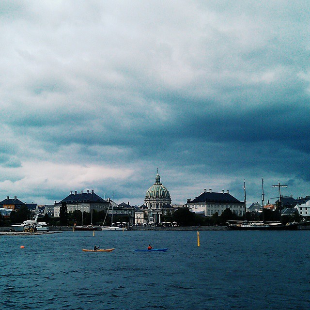 Kayaks in front of the Queen's Palace